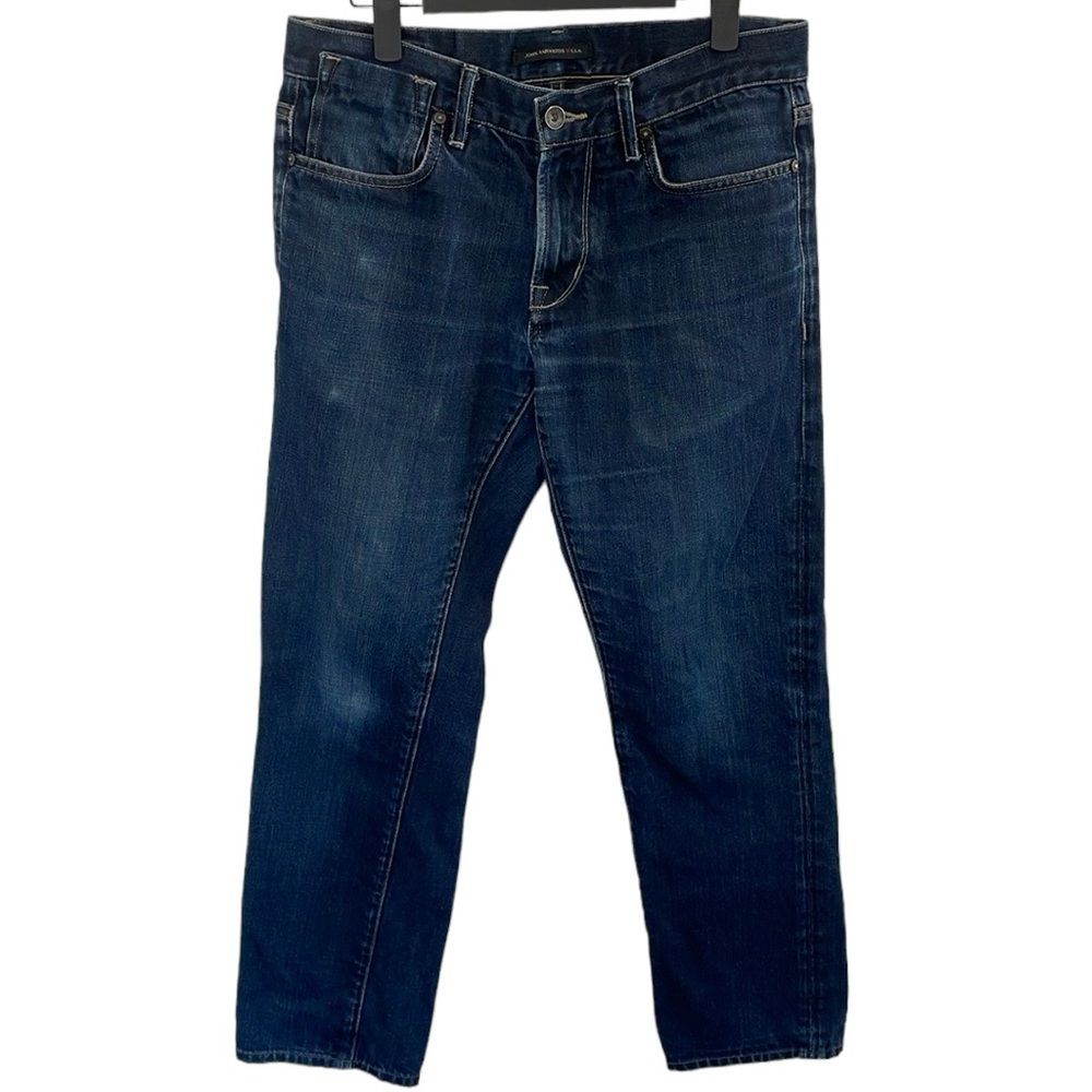 John Varvatos denim blue classic designer straight leg casual jeans. Size 29
